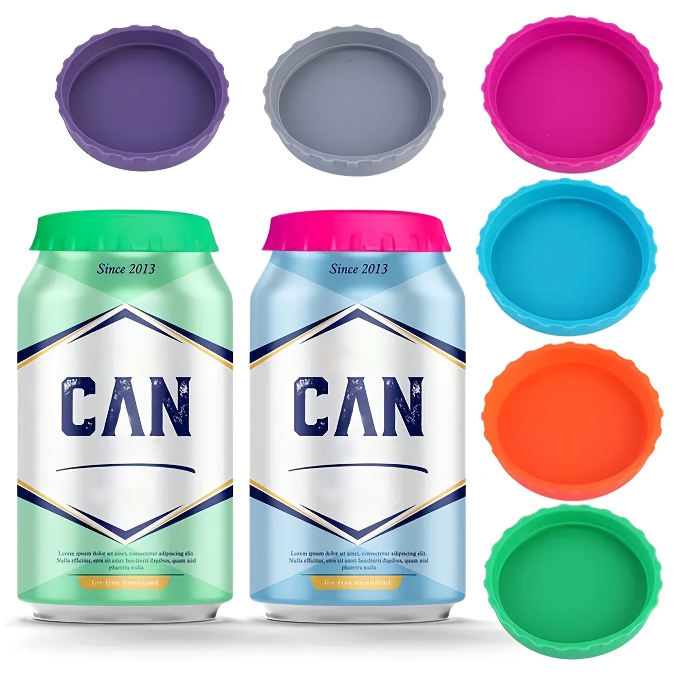Colorful Silicone Can Lid Set 🌈
