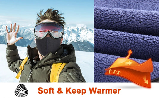 Fashion Winter Thermal Fleece Balaclava Full Face Mask Skiing Hat Bandana Hat Windproof Snowboard Scarves Women's Men Helmet Cap