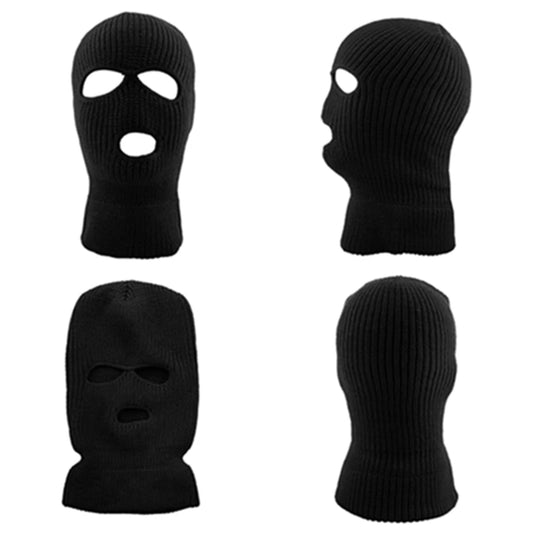 Hot Sale Unisex Balaclava Full Cover Style Ski Mask Hat 3 Holes Winter Hat Tactical Windproof Ribbed Knit Beanie Winter Warm Cap