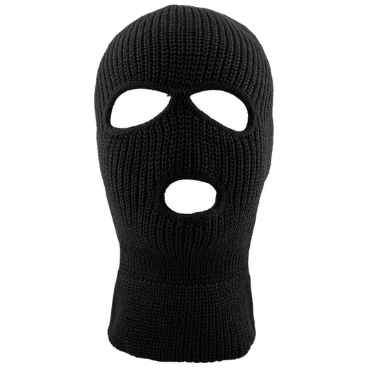 Hot Sale Unisex Balaclava Full Cover Style Ski Mask Hat 3 Holes Winter Hat Tactical Windproof Ribbed Knit Beanie Winter Warm Cap