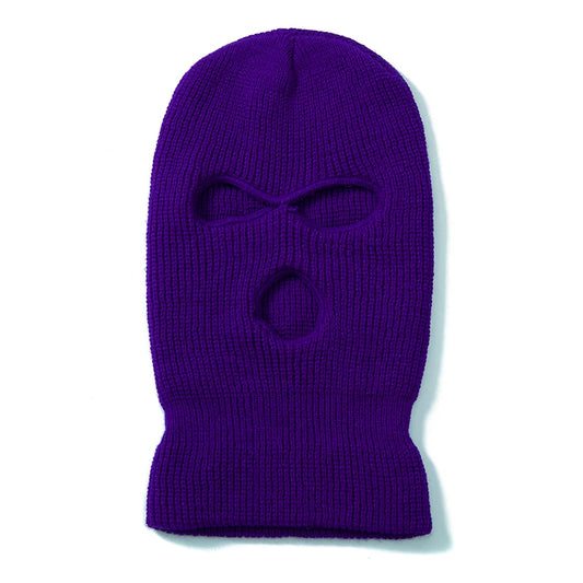 Hot Sale Unisex Balaclava Full Cover Style Ski Mask Hat 3 Holes Winter Hat Tactical Windproof Ribbed Knit Beanie Winter Warm Cap
