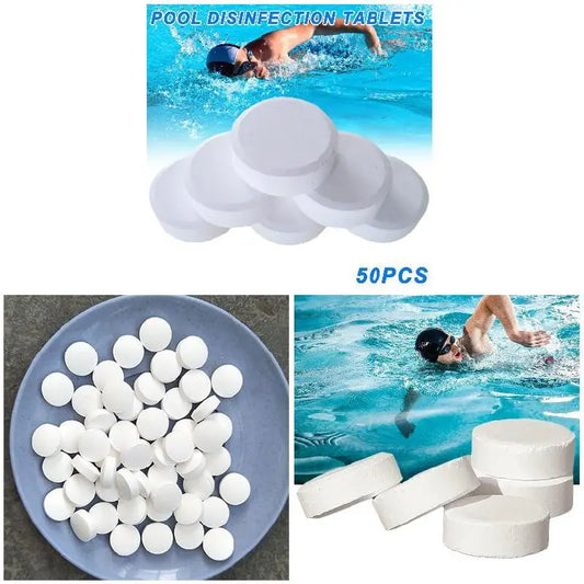 50Pcs 2g Chlorine Tablets Cleaning Agent Multifunction Instant Disinfection Cleaner For Home Swimming Pool Spa Hot Tub Supplies