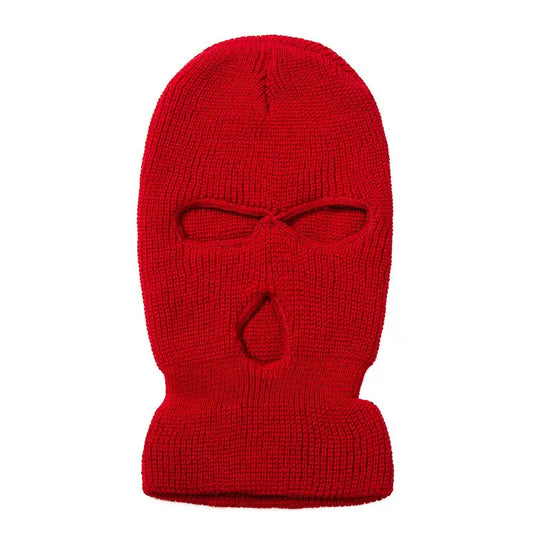 Hot Sale Unisex Balaclava Full Cover Style Ski Mask Hat 3 Holes Winter Hat Tactical Windproof Ribbed Knit Beanie Winter Warm Cap