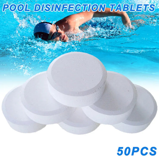 50Pcs 2g Chlorine Tablets Cleaning Agent Multifunction Instant Disinfection Cleaner For Home Swimming Pool Spa Hot Tub Supplies