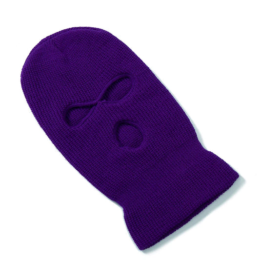 Hot Sale Unisex Balaclava Full Cover Style Ski Mask Hat 3 Holes Winter Hat Tactical Windproof Ribbed Knit Beanie Winter Warm Cap
