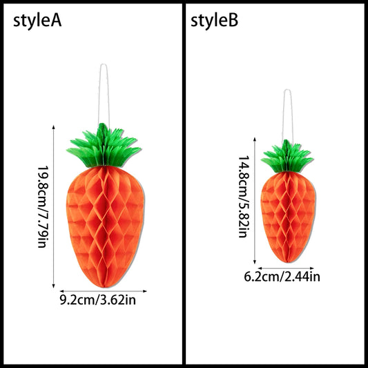 1/3/5pcs Easter Carrot Shape Honeycomb Ball home Decoration Pendant Happy Easter Party Hanging Ornament Paper Lanter Kids gift