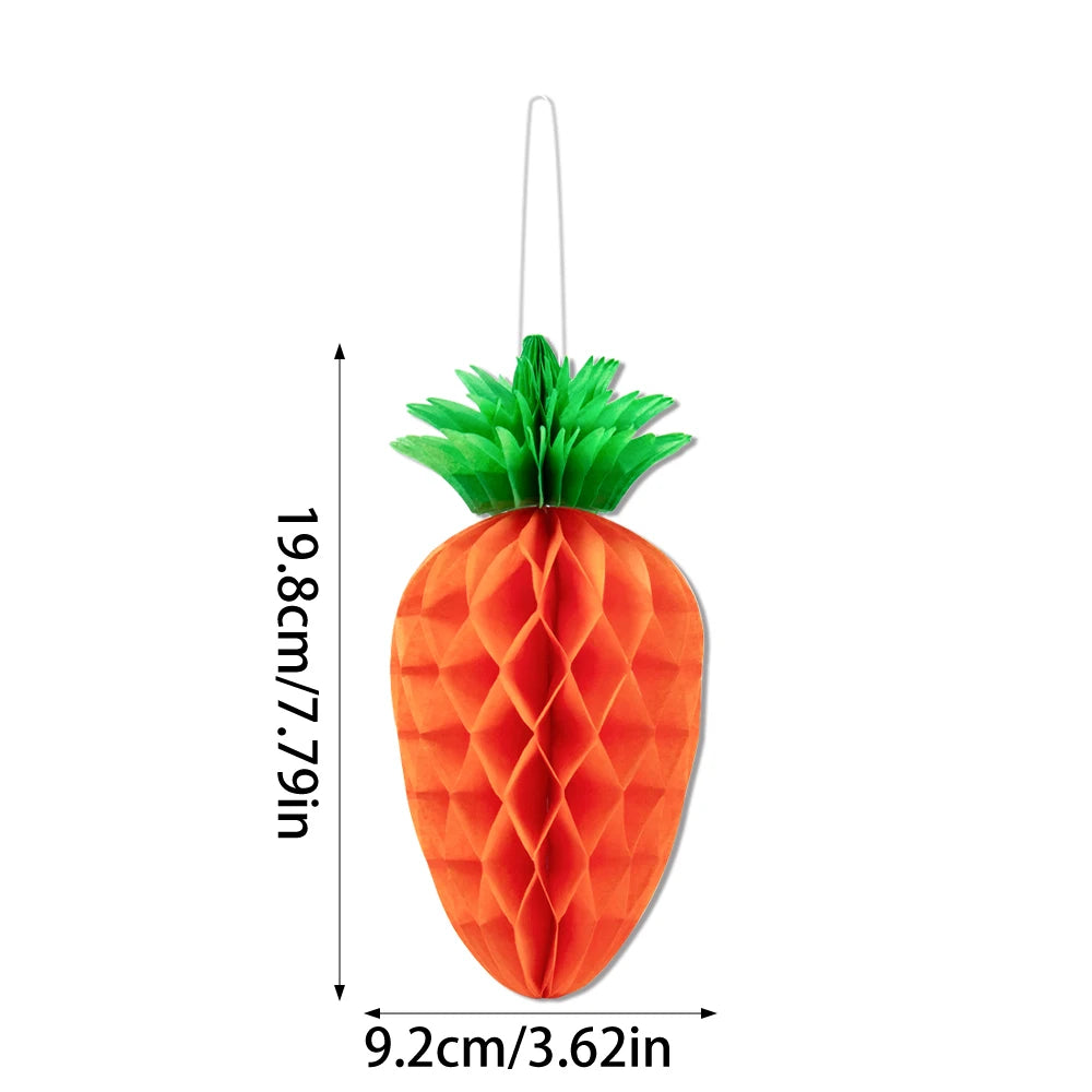 1/3/5pcs Easter Carrot Shape Honeycomb Ball home Decoration Pendant Happy Easter Party Hanging Ornament Paper Lanter Kids gift