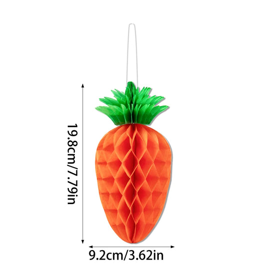 1/3/5pcs Easter Carrot Shape Honeycomb Ball home Decoration Pendant Happy Easter Party Hanging Ornament Paper Lanter Kids gift
