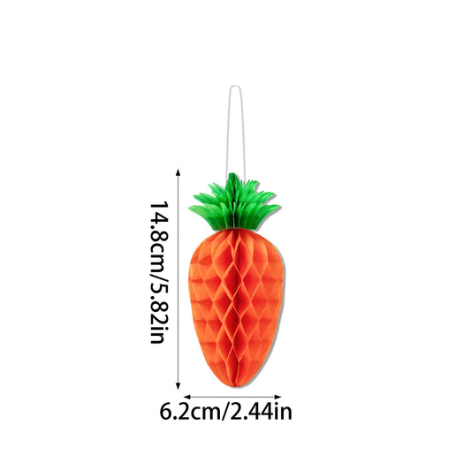 1/3/5pcs Easter Carrot Shape Honeycomb Ball home Decoration Pendant Happy Easter Party Hanging Ornament Paper Lanter Kids gift