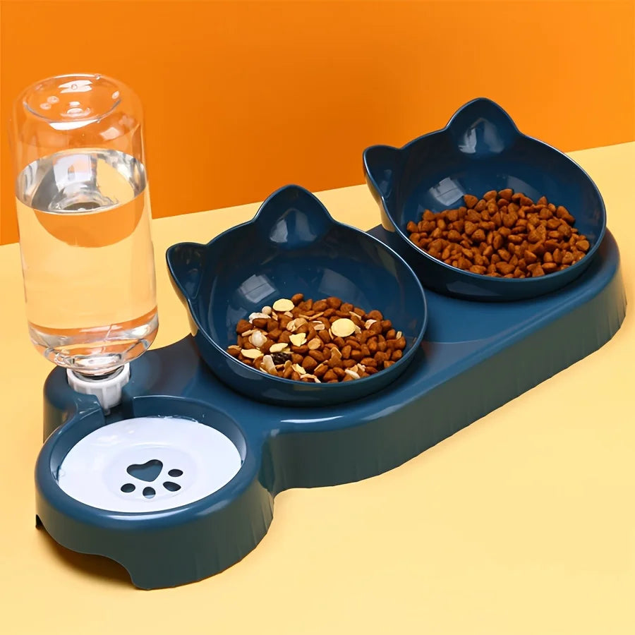 🐾💧 HydroFeast™ 3-in-1 Tilted Pet Bowl Set