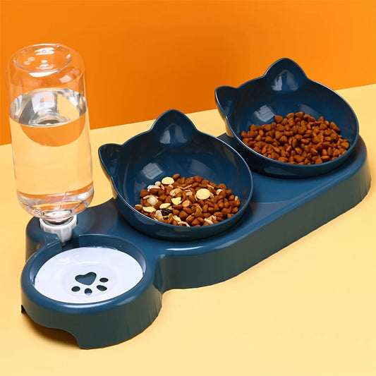 🐾💧 HydroFeast™ 3-in-1 Tilted Pet Bowl Set
