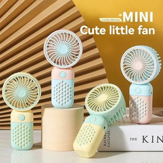 2025 Cute Mini Handheld USB Fan – Rechargeable & Pocket-Sized