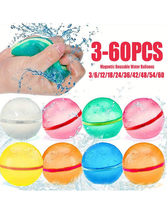 Magnetic Reusable Water Balloons Self Closing Splash Water Balls Bombs Beach Pool Waterballoons Summer Toys For Kids