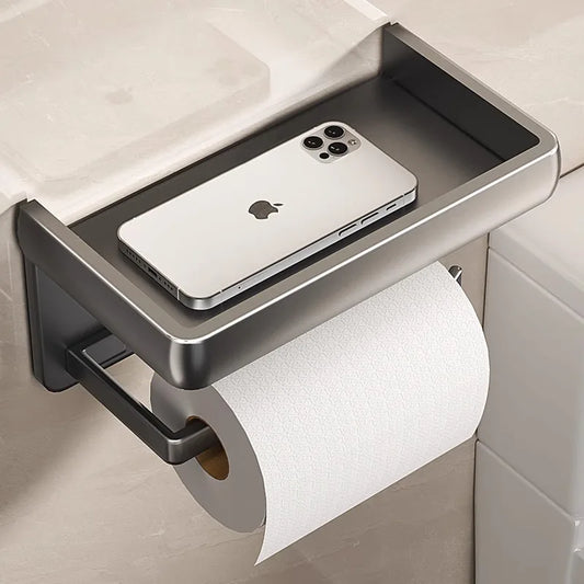 📱🧻 HoldMate™ Aluminum Toilet Paper & Phone Shelf
