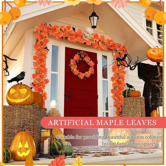 5/1PCS Artificial Maple Leaves String Home