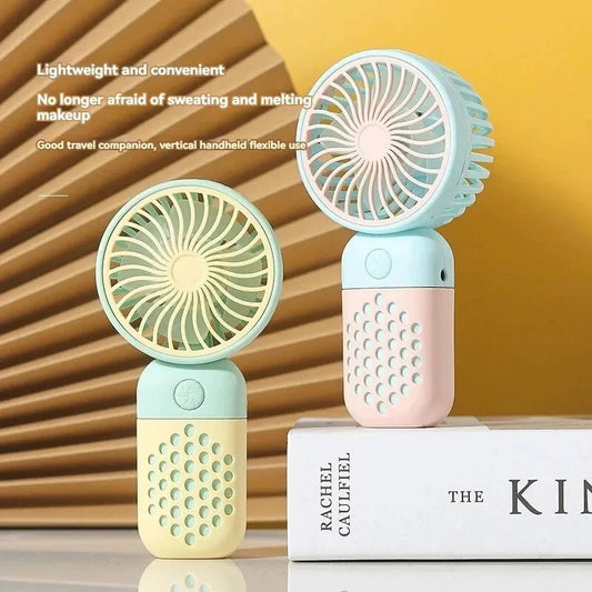 2025 Cute Mini Handheld USB Fan – Rechargeable & Pocket-Sized