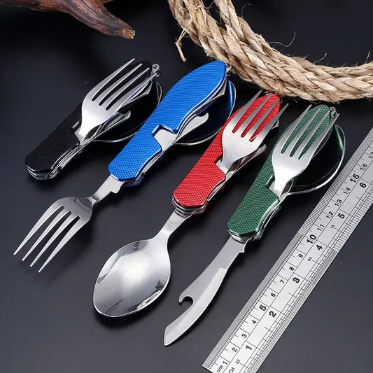🍴 4-in-1 Folding Cutlery Set