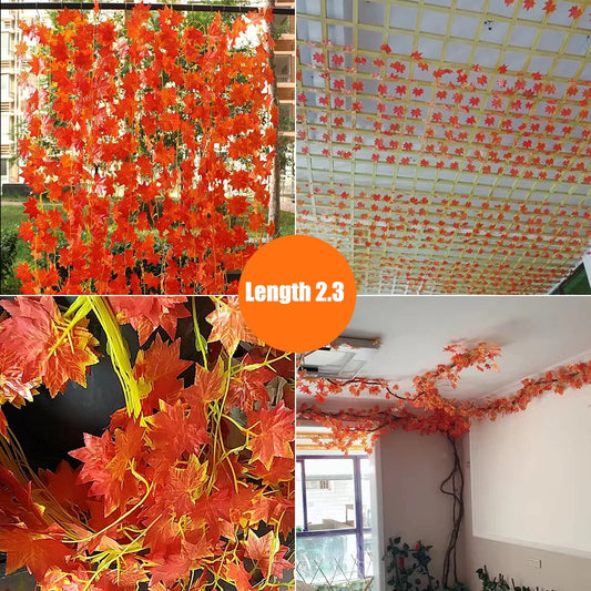 5/1PCS Artificial Maple Leaves String Home