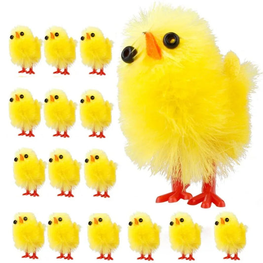 24-72Pcs Yellow Mini Easter Chicks Decoration Toy Spring Home Garden Decor Party Favors Gifts For Kids Children
