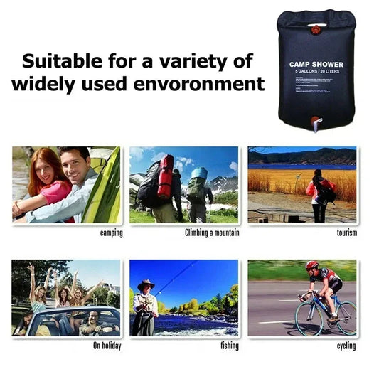 🌞 Solar Heated Shower Bag (20L/40L)