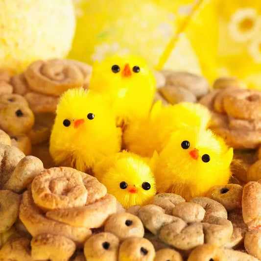 24-72Pcs Yellow Mini Easter Chicks Decoration Toy Spring Home Garden Decor Party Favors Gifts For Kids Children