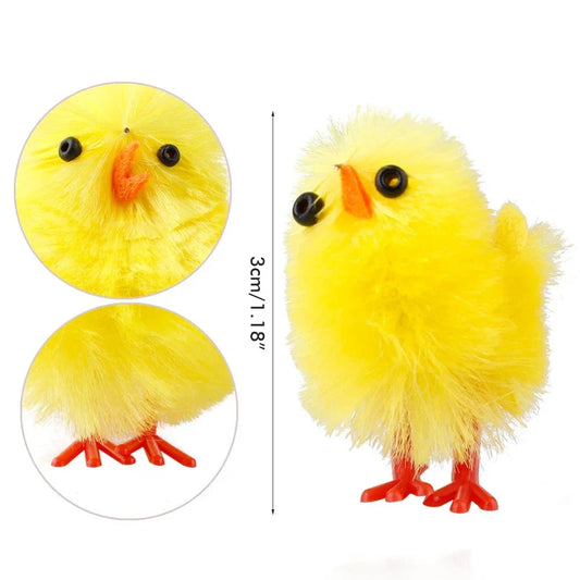 24-72Pcs Yellow Mini Easter Chicks Decoration Toy Spring Home Garden Decor Party Favors Gifts For Kids Children