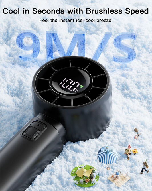 coldSky Portable Handheld Fan – 4000mAh, 5-Speed Mini Fan with LED Display