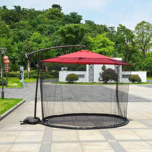 Umbrella Mosquito Netting For Outdoor Garden Patio Umbrellas Canopy Tent Mosquito Net Adjustable Rope Polyester Sunshade Net