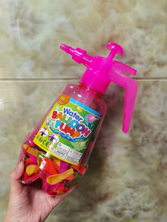 Water Filler Kit Water Fight Easy-to-Use Balloon Inflator Comes with 100 Water Balloons for Outdoor Fun Large Capacity