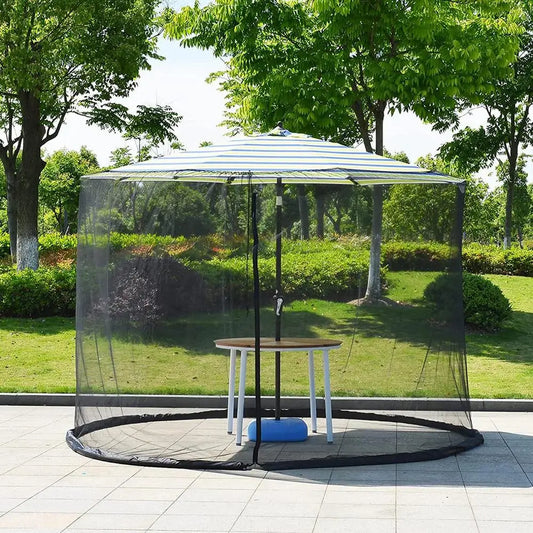 Umbrella Mosquito Netting For Outdoor Garden Patio Umbrellas Canopy Tent Mosquito Net Adjustable Rope Polyester Sunshade Net