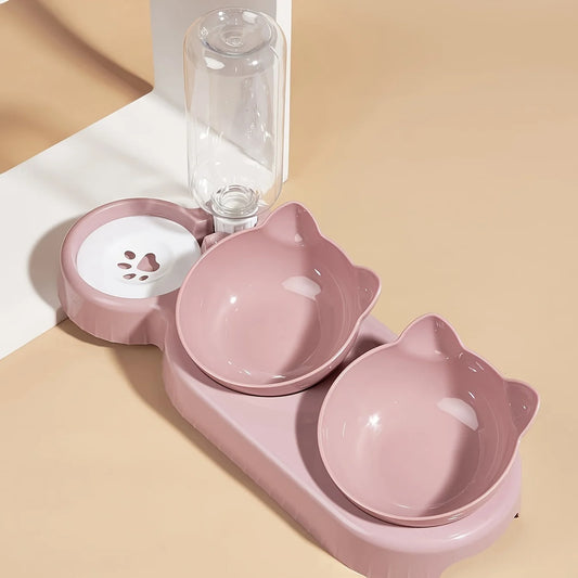 🐾💧 HydroFeast™ 3-in-1 Tilted Pet Bowl Set