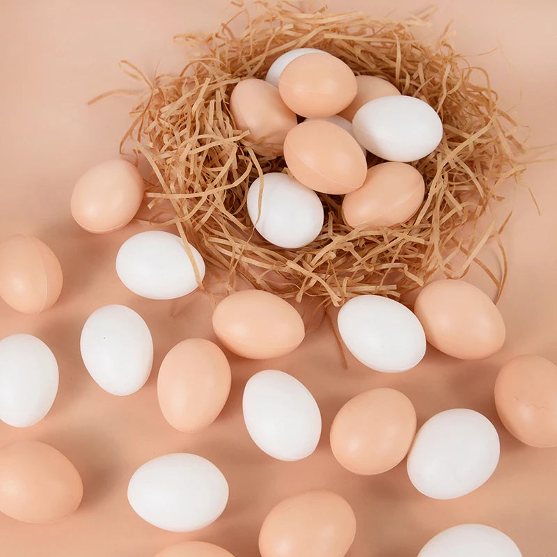 20/10Pcs Plastic Fake Eggs Kids Easter Party Gift Toys DIY Painting Craft Home Decoration Hen Hatching Nest Eggs Basket Filler