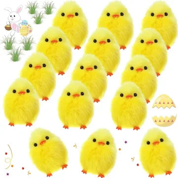 24-72Pcs Yellow Mini Easter Chicks Decoration Toy Spring Home Garden Decor Party Favors Gifts For Kids Children