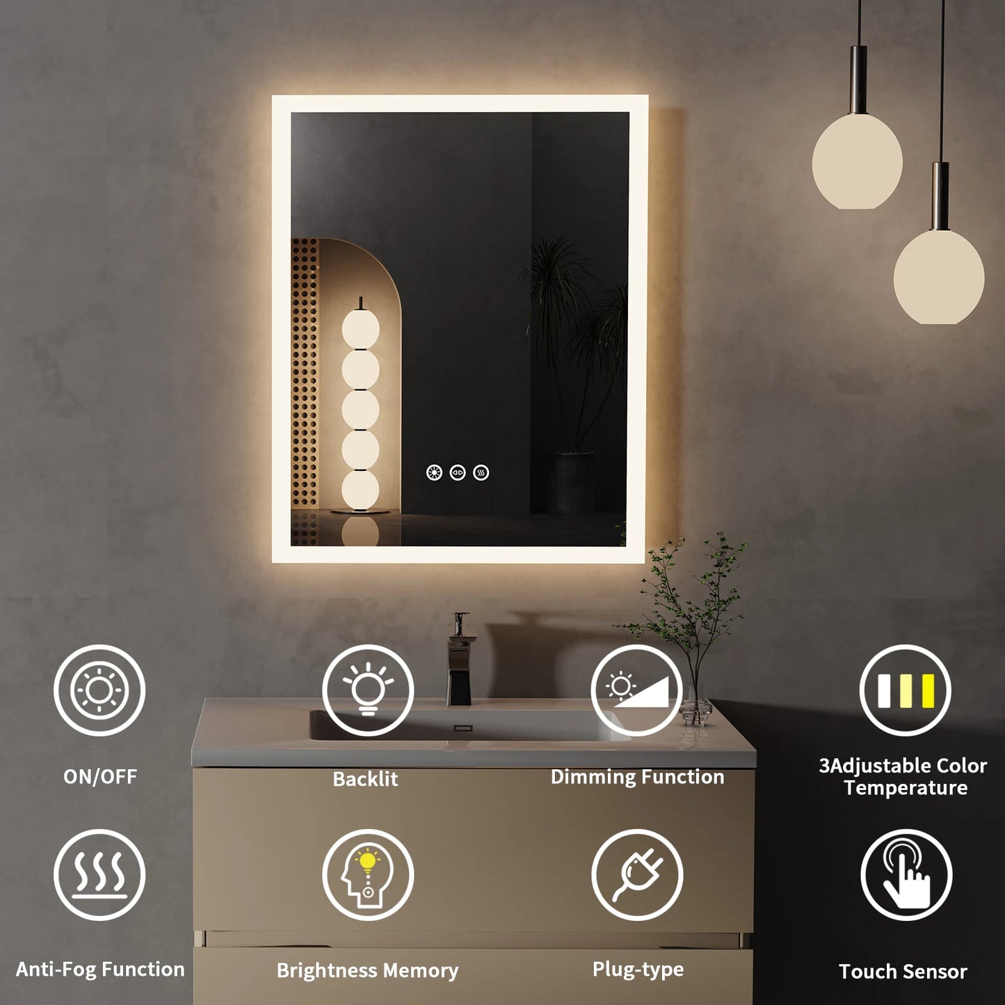 GlowMirror™ 16x20" Smart Vanity Mirror