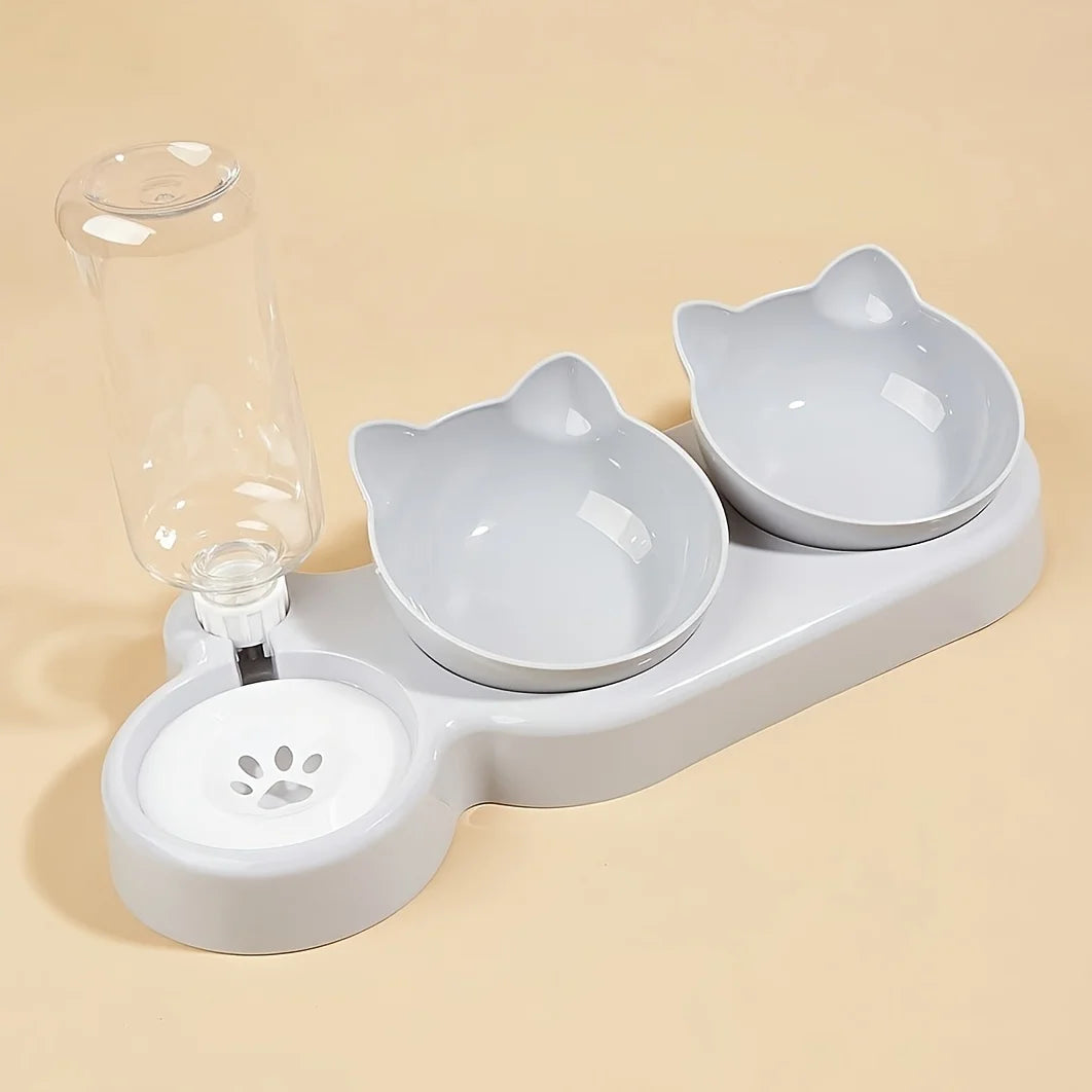 🐾💧 HydroFeast™ 3-in-1 Tilted Pet Bowl Set