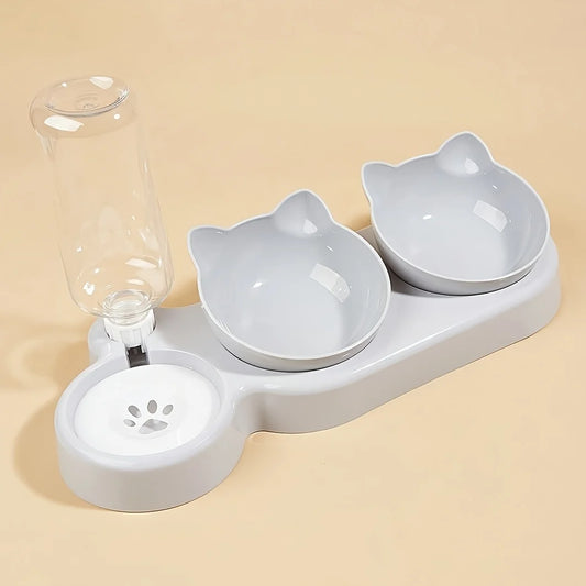 🐾💧 HydroFeast™ 3-in-1 Tilted Pet Bowl Set