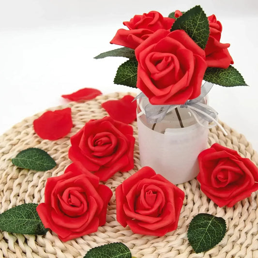 Artificial Foam Rose Flowers with Stems – 5 to 50 pcs