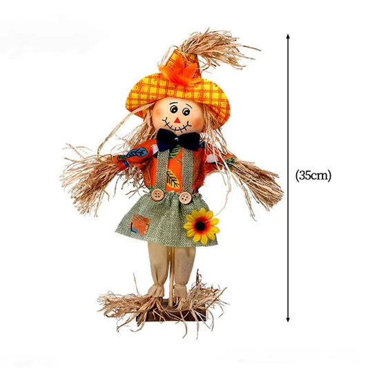 Halloween Witch Scarecrow  Standing Pumpkin Doll