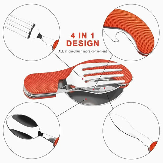 🍴 4-in-1 Folding Cutlery Set