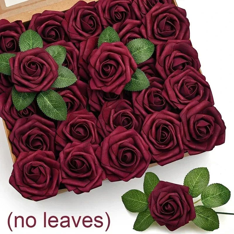 Artificial Foam Rose Flowers with Stems – 5 to 50 pcs
