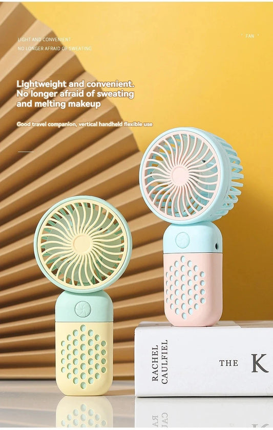2025 Cute Mini Handheld USB Fan – Rechargeable & Pocket-Sized
