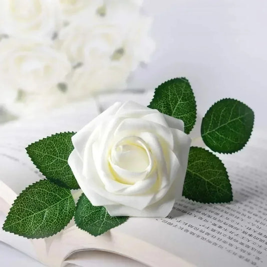 Artificial Foam Rose Flowers with Stems – 5 to 50 pcs