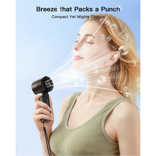 coldSky Portable Handheld Fan – 4000mAh, 5-Speed Mini Fan with LED Display