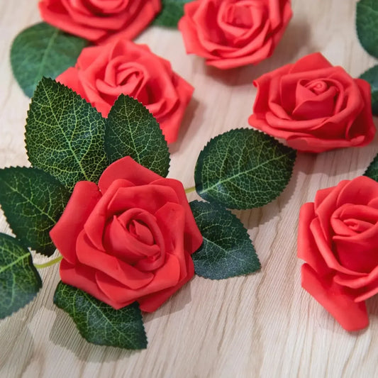 Artificial Foam Rose Flowers with Stems – 5 to 50 pcs