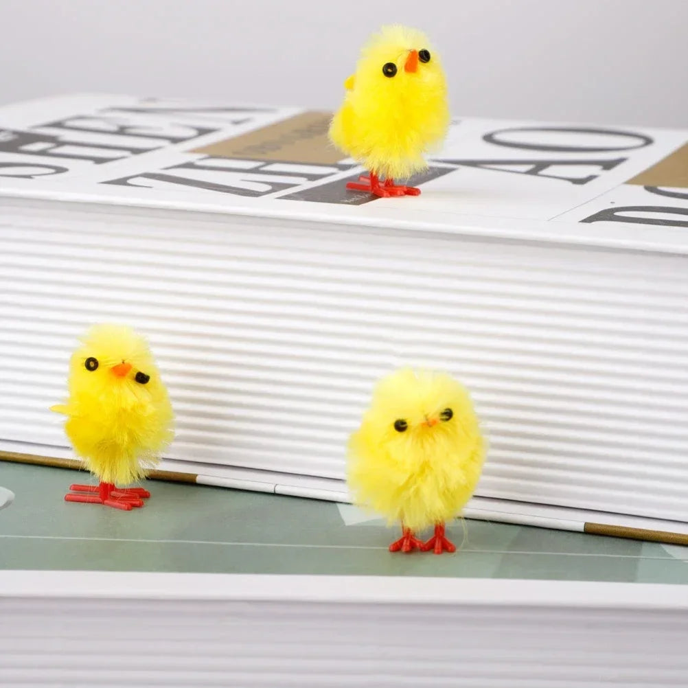 24-72Pcs Yellow Mini Easter Chicks Decoration Toy Spring Home Garden Decor Party Favors Gifts For Kids Children