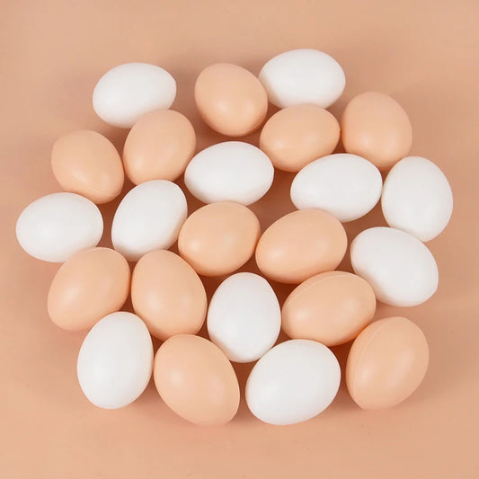 20/10Pcs Plastic Fake Eggs Kids Easter Party Gift Toys DIY Painting Craft Home Decoration Hen Hatching Nest Eggs Basket Filler
