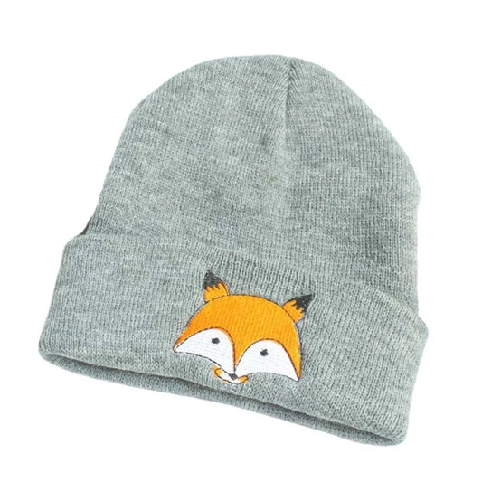 Children's Cap Knitted Beanie Autumn Winter Kawaii Kids Woolen Hat Cartoon Boy Girl Cartoon Fox Cute Babe Warm Hat 1-5 Years Old