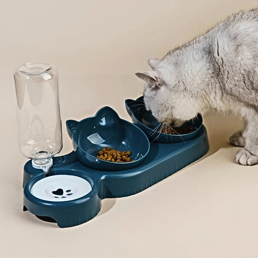 🐾💧 HydroFeast™ 3-in-1 Tilted Pet Bowl Set