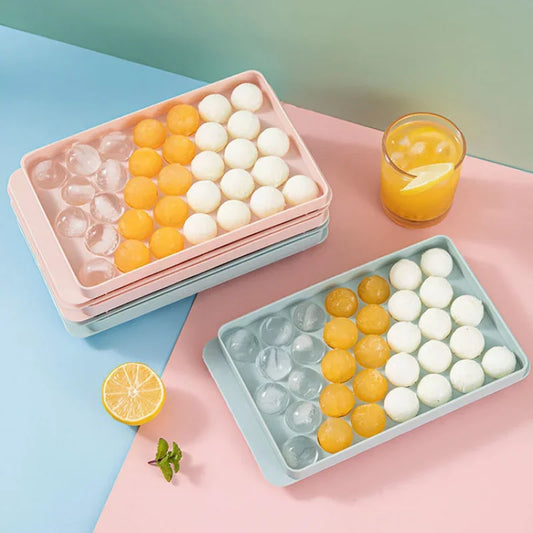 33 Ice Boll Cube Trays For Freezer Ice Ball Maker Mold Mini Circle Round Ice Cube Mold with Lid Making PCs for Cocktail Whiskey