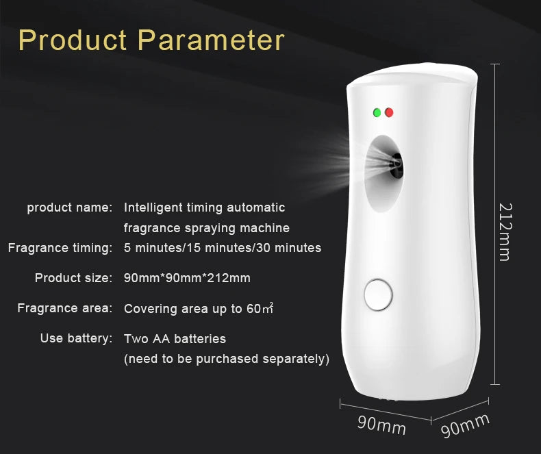 Aerosol Dispenser Air Freshener Fragrance Aerosol Spray Dispenser Car Household Wall-mounted Automatic Adjustable Aroma Diffuser
